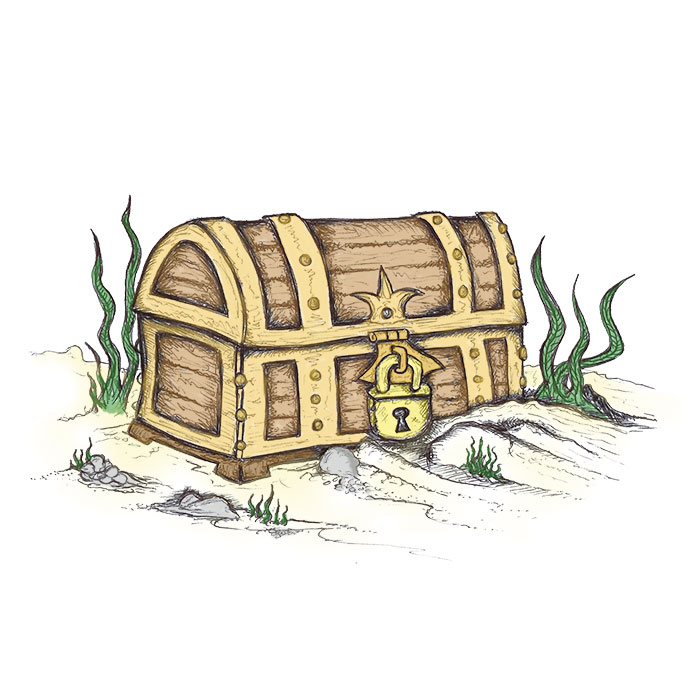 Treasure chest drawing