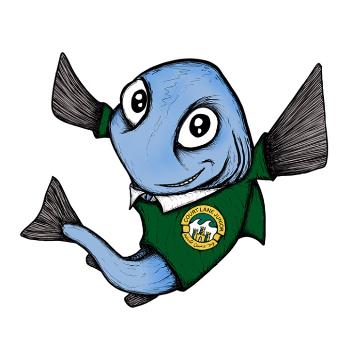 Blue fish cartoon drawing | Cute little blue fish cartoon character  illustration