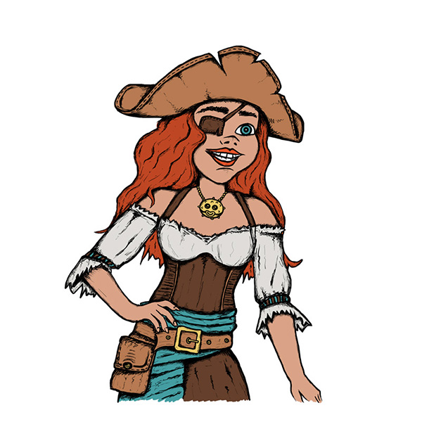 Pirate Lady Drawing