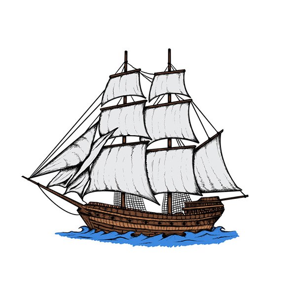 Old Sailing Ship Drawing
